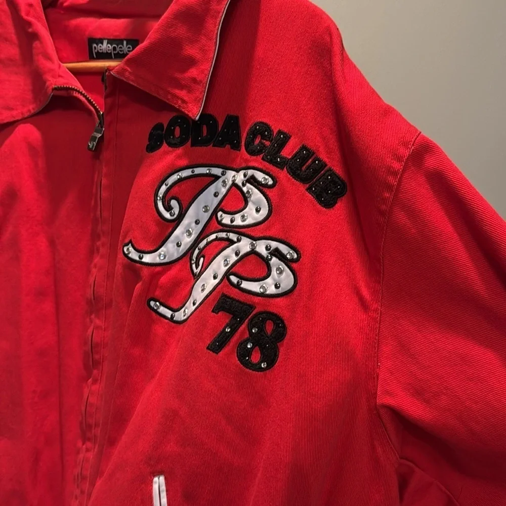 Pelle Pelle a club Red Jacket with Embroidered Design EUC 4XL